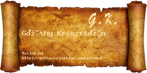 Gáthy Krisztián névjegykártya